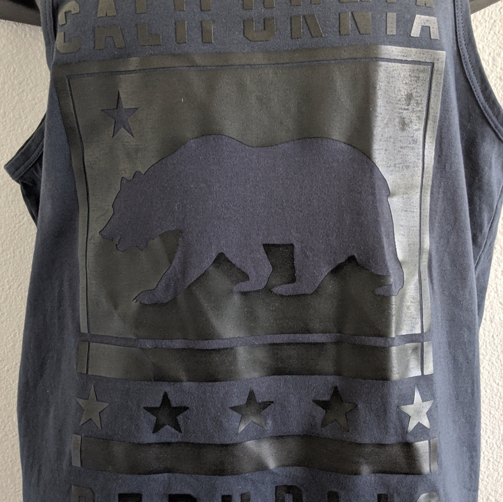 Men's Black Muscle Tank Top "California Republic"